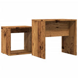 Tables basses gigognes 2 pcs vieux bois bois d'ingénierie