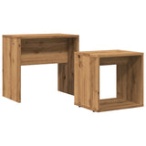 Tables basses gigognes 2 pcs chêne artisanal bois d'ingénierie