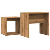 Tables basses gigognes 2 pcs chêne artisanal bois d'ingénierie