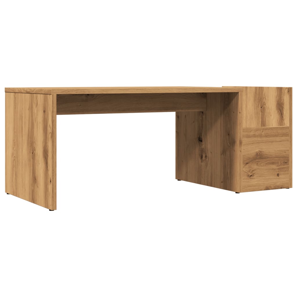 Table basse chêne artisanal 90x45x35 cm bois d'ingénierie