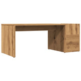 Table basse chêne artisanal 90x45x35 cm bois d'ingénierie