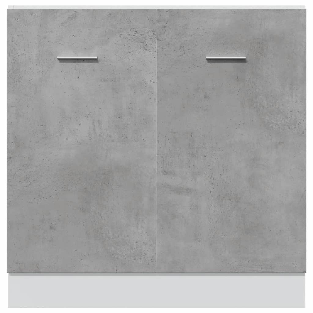 Armoire de plancher d'évier gris béton 80x46x81,5 cm