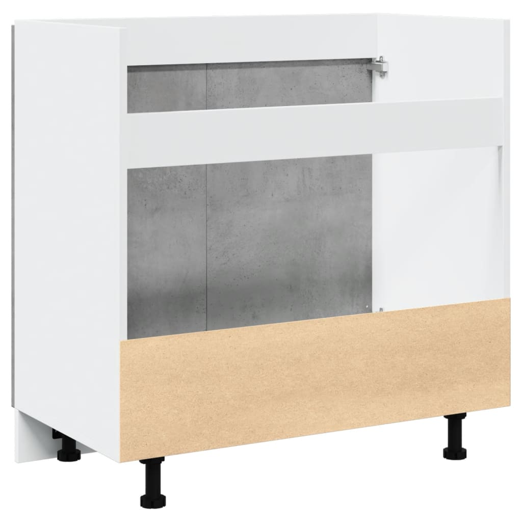 Armoire de plancher d'évier gris béton 80x46x81,5 cm