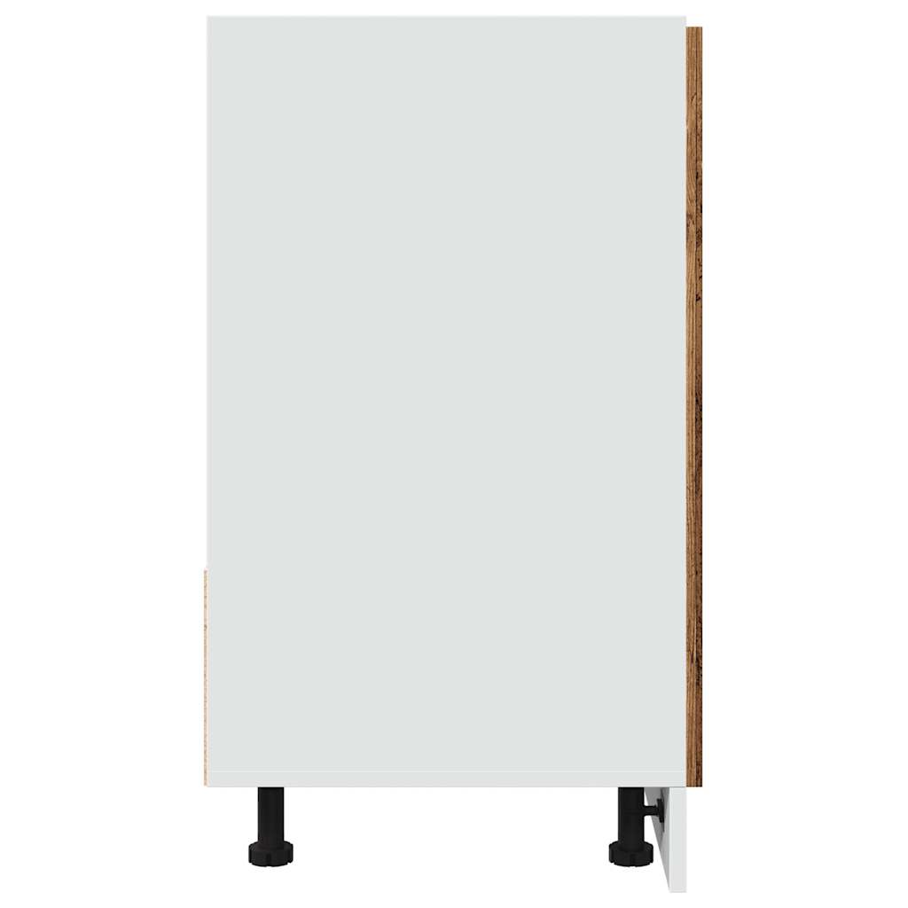 Armoire de plancher d'évier vieux bois 80x46x81,5 cm