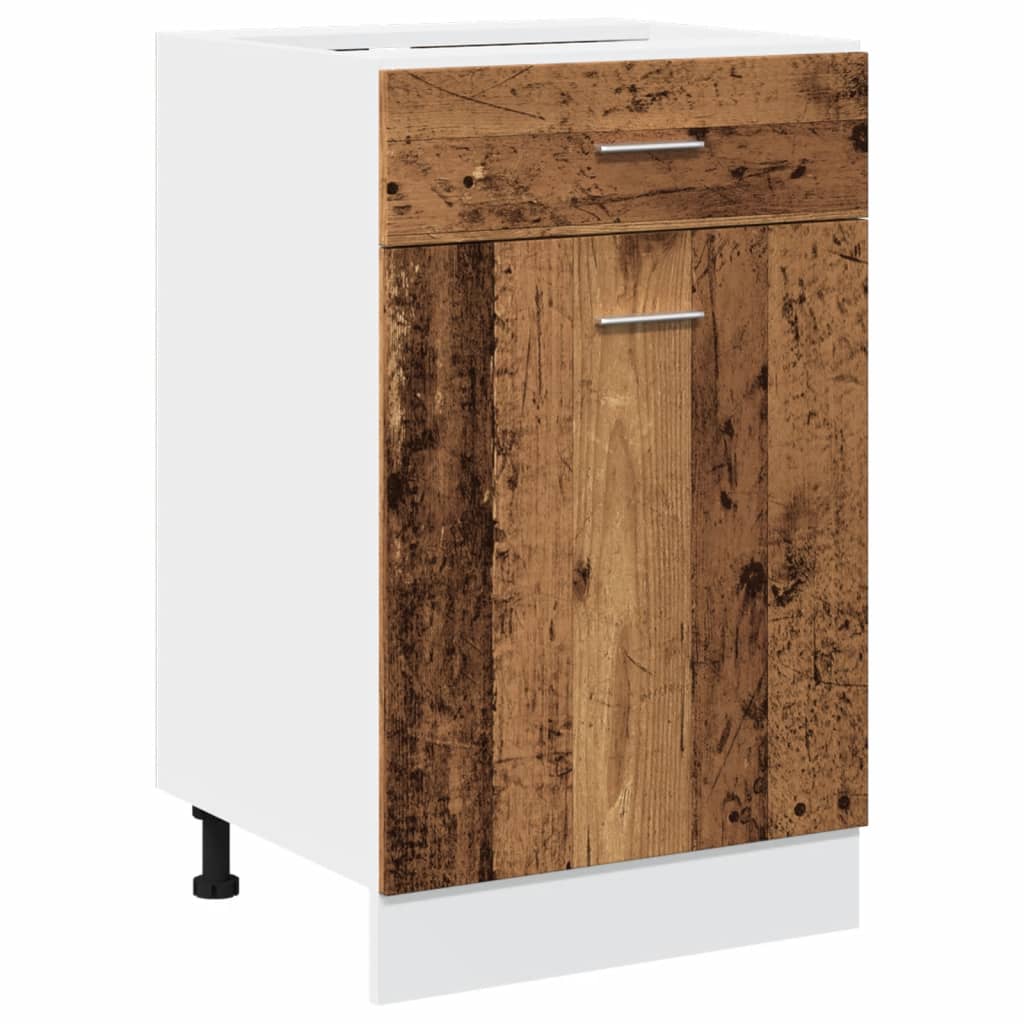 Armoire de plancher à tiroir vieux bois 50x46x81,5 cm