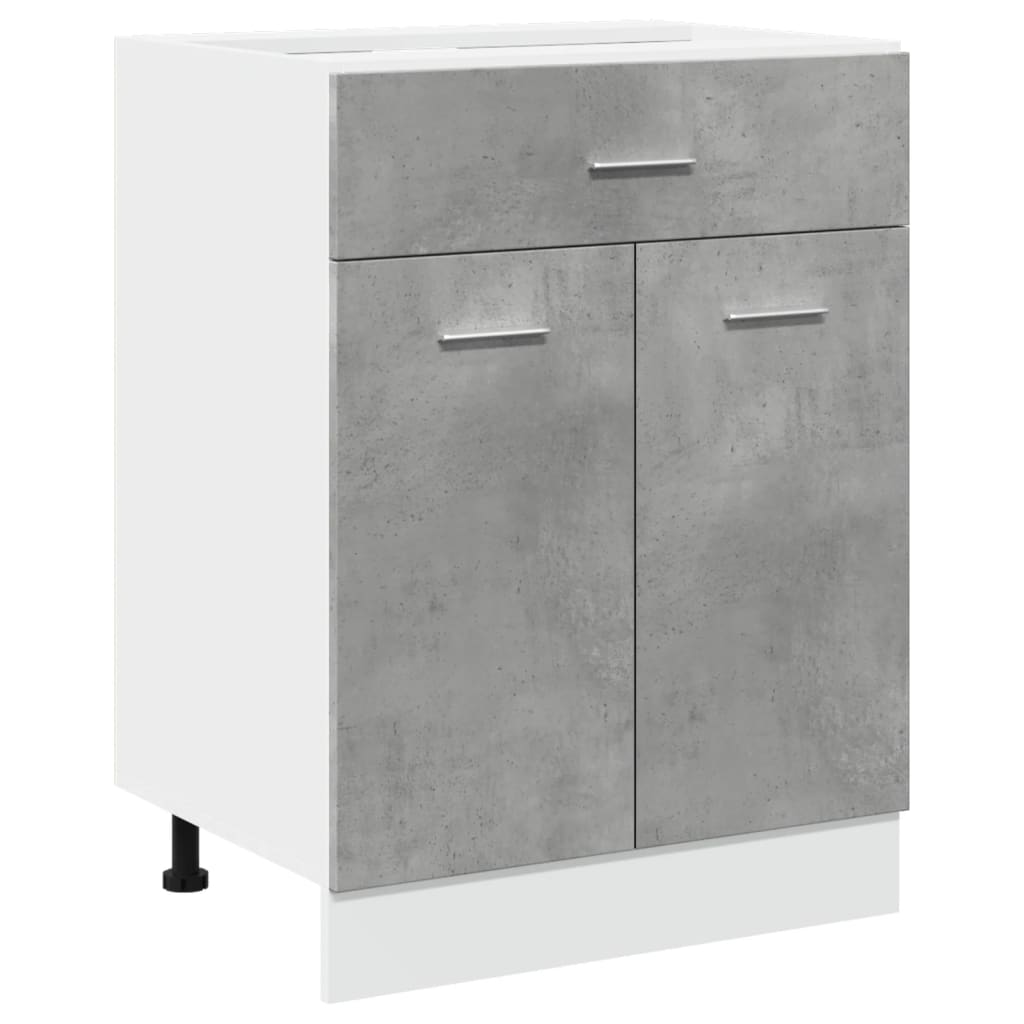 Armoire de plancher à tiroir Gris béton 60x46x81,5 cm Aggloméré