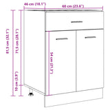 Armoire de plancher à tiroir Gris béton 60x46x81,5 cm Aggloméré