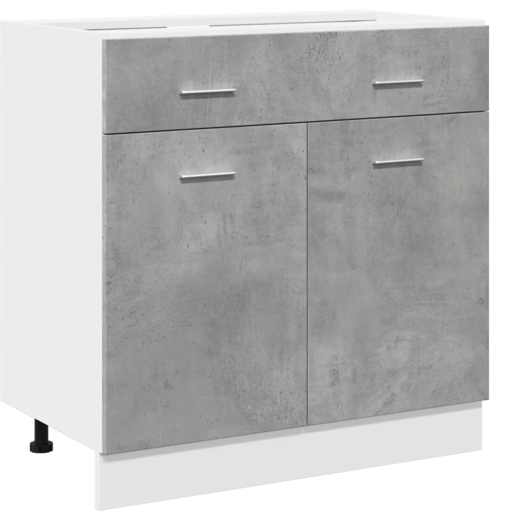 Armoire de plancher à tiroir Gris béton 80x46x81,5 cm Aggloméré