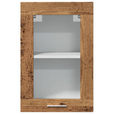 Armoire en verre suspendue vieux bois 40x31x60 cm