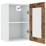 Armoire en verre suspendue vieux bois 40x31x60 cm