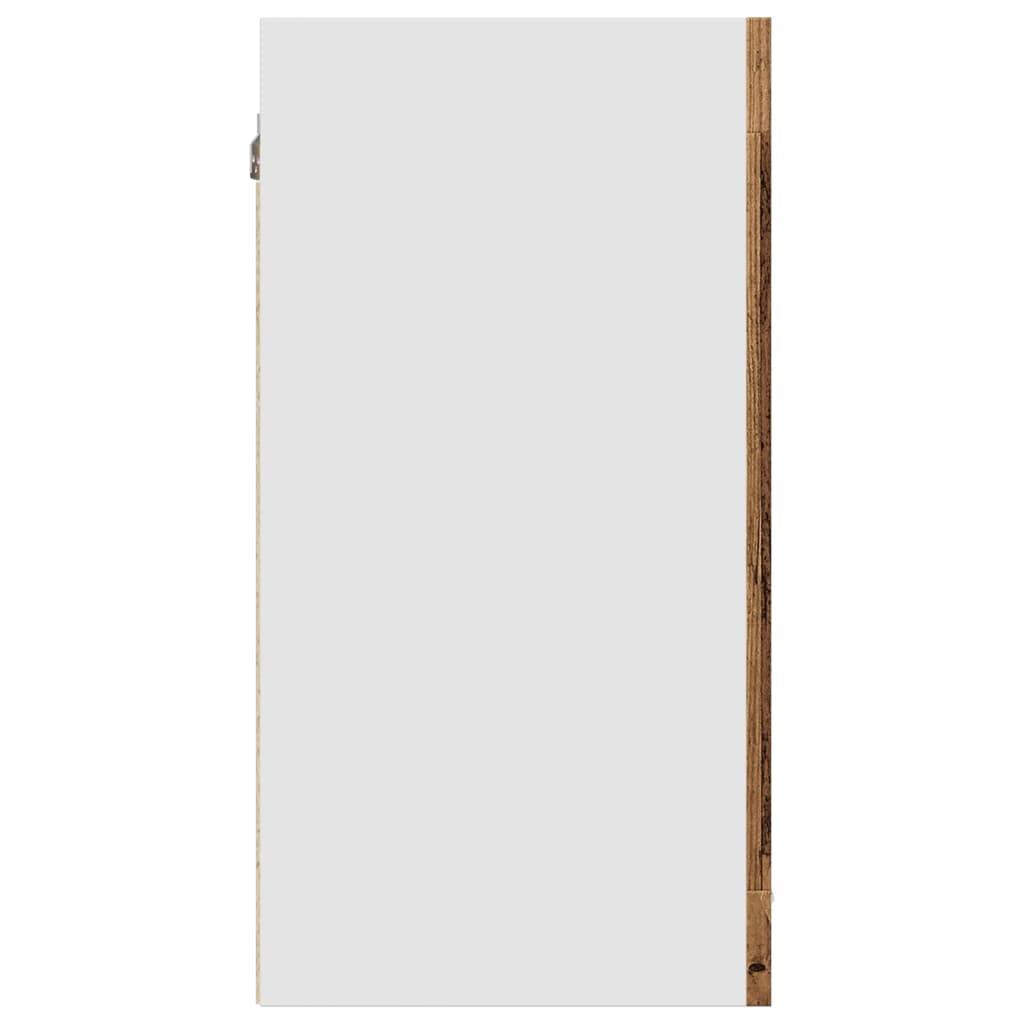 Armoire en verre suspendue vieux bois 40x31x60 cm