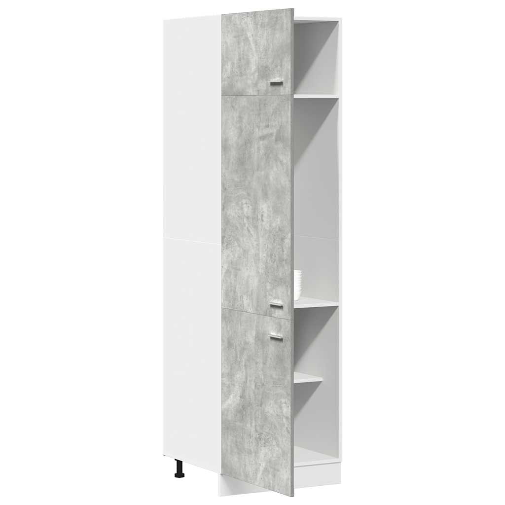 Armoire de réfrigérateur Gris béton 60x57x207 cm Aggloméré