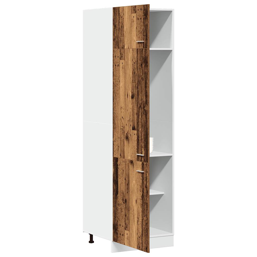 Armoire de réfrigérateur vieux bois 60x57x207cm bois ingénierie