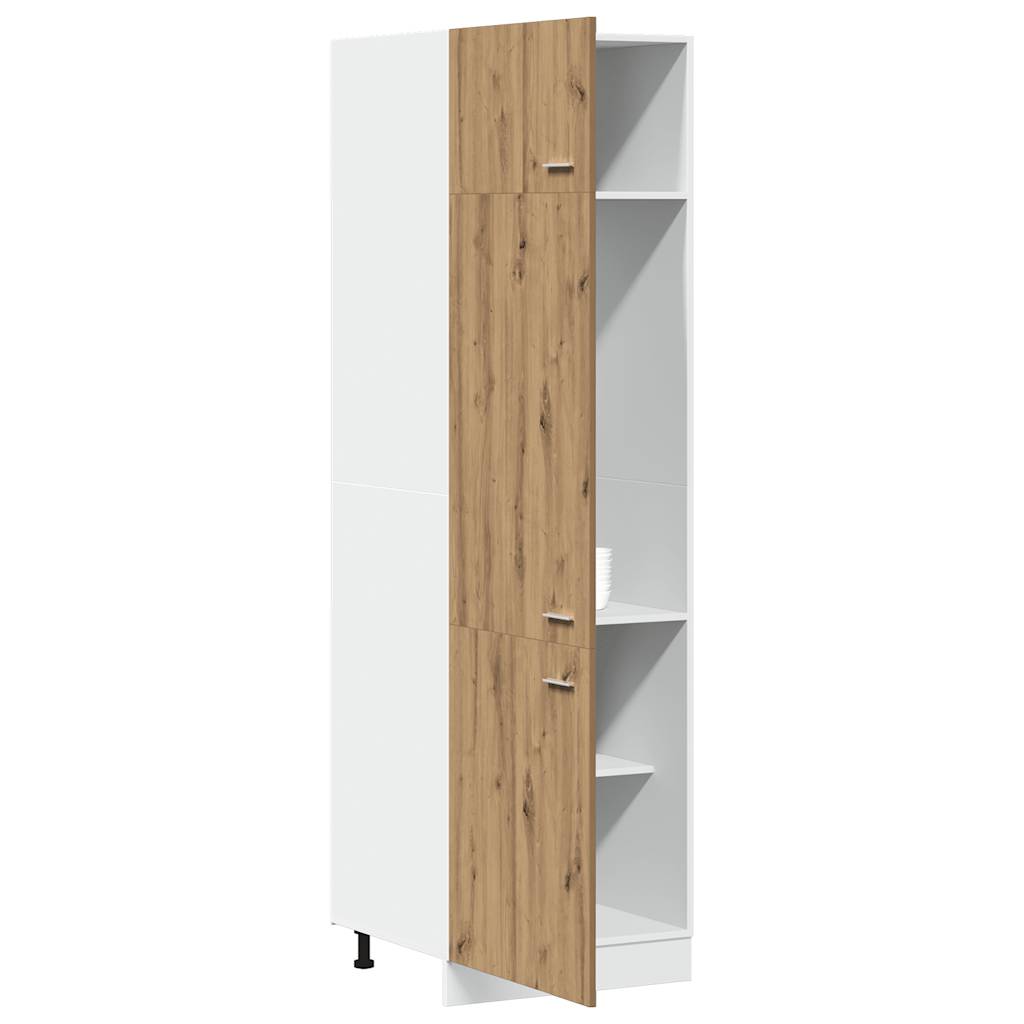 Armoire de réfrigérateur chêne artisanal 60x57x207 cm