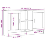 Buffet vieux bois 120x30,5x70 cm bois d'ingénierie