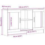 Buffet vieux bois 120x30,5x70 cm bois d'ingénierie