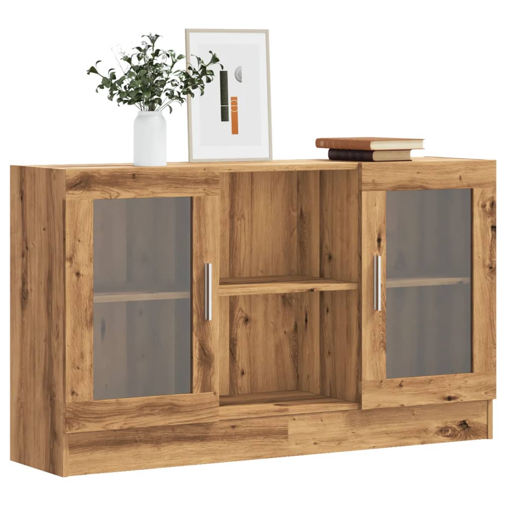 Buffet chêne artisanal 120x30,5x70 cm bois d'ingénierie