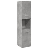 Concrete gray engineered wood suspended bathroom cabinet