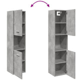 Concrete gray engineered wood suspended bathroom cabinet