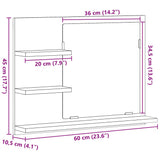 Bathroom mirror cabinet old wood engineered wood