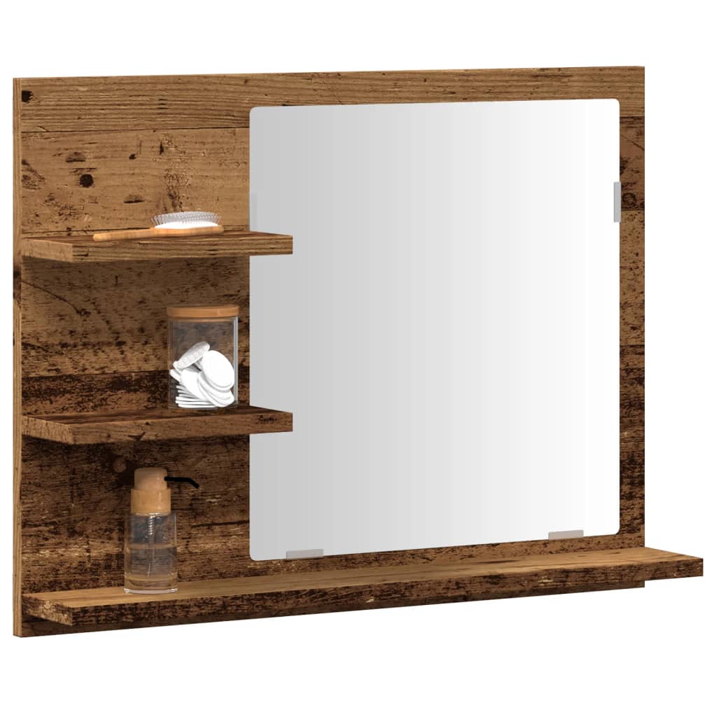 Armoire à miroir de salle de bain vieux bois bois d'ingénierie