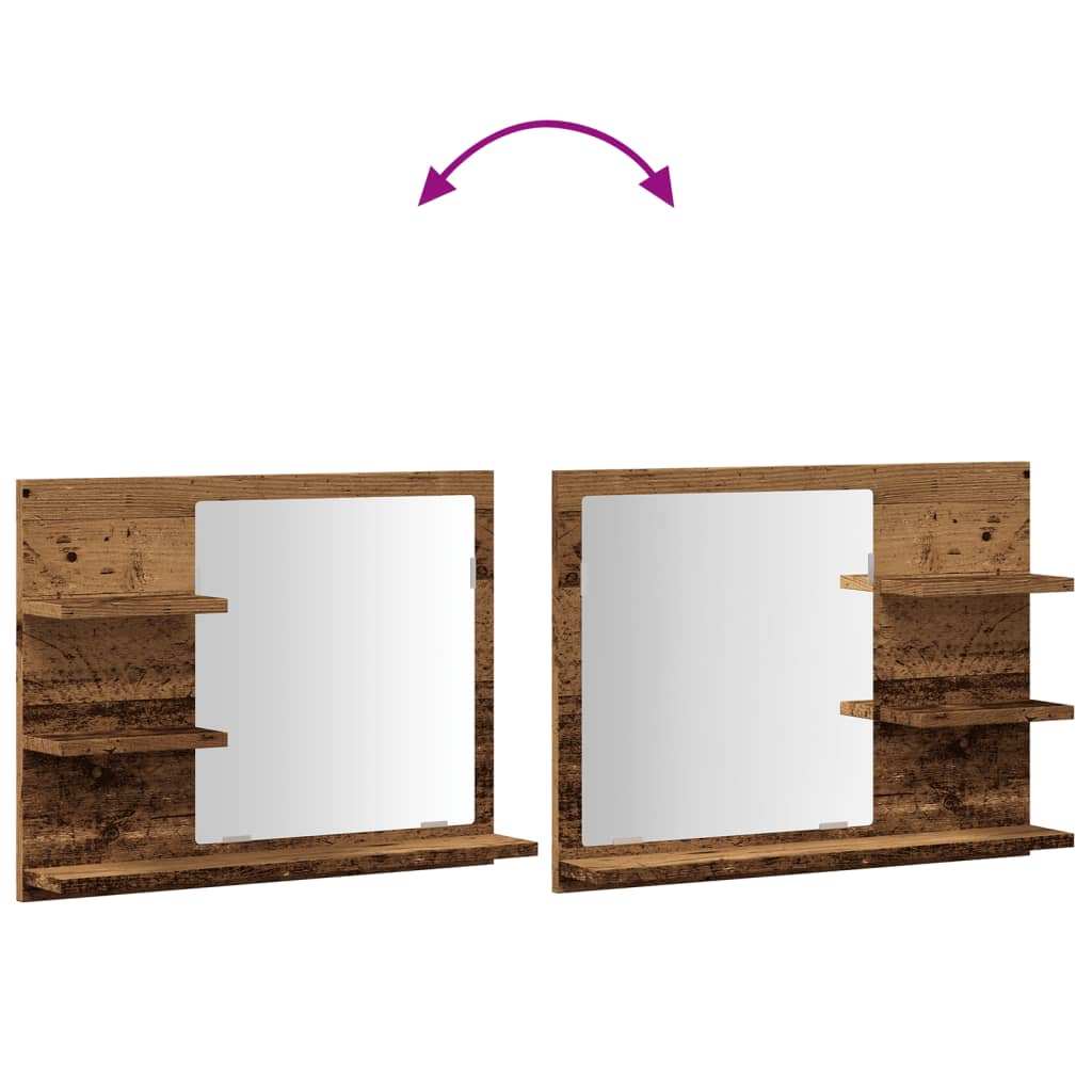 Armoire à miroir salle de bain chêne artisanal 60x10,5x45 cm