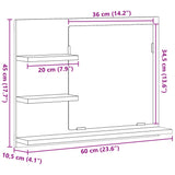 Armoire à miroir salle de bain chêne artisanal 60x10,5x45 cm