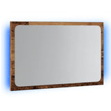 Miroir de salle de bain avec lumière LED vieux bois 60x8,5x38cm