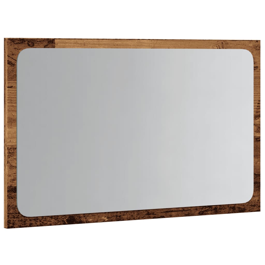 Miroir de salle de bain avec lumière LED vieux bois 60x8,5x38cm