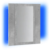 Armoire de salle de bain miroir LED gris béton bois ingénierie