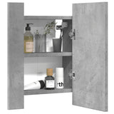 Armoire de salle de bain miroir LED gris béton bois ingénierie