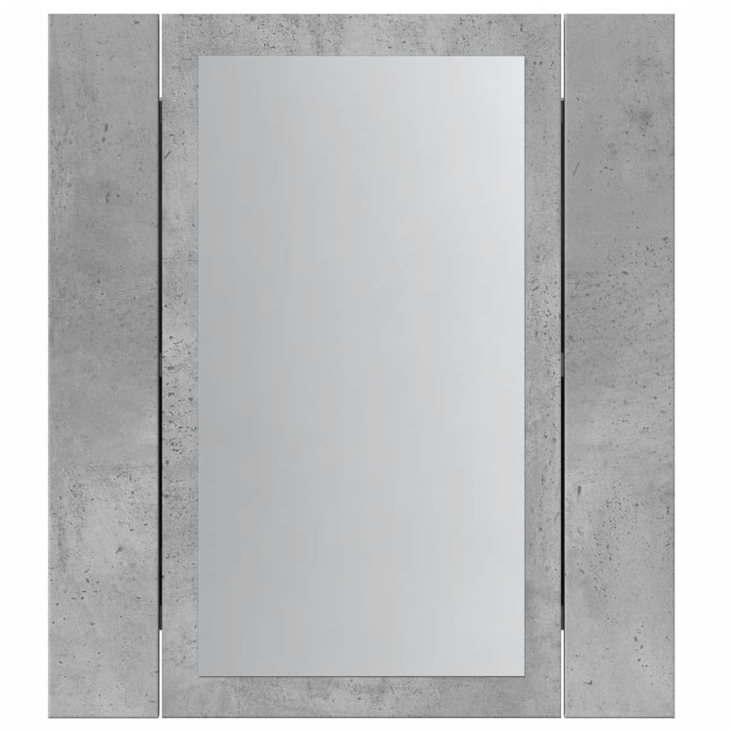 Armoire de salle de bain miroir LED gris béton bois ingénierie