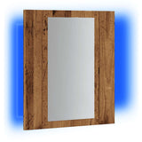 Armoire de salle de bain à miroir LED vieux bois 40x12x45 cm