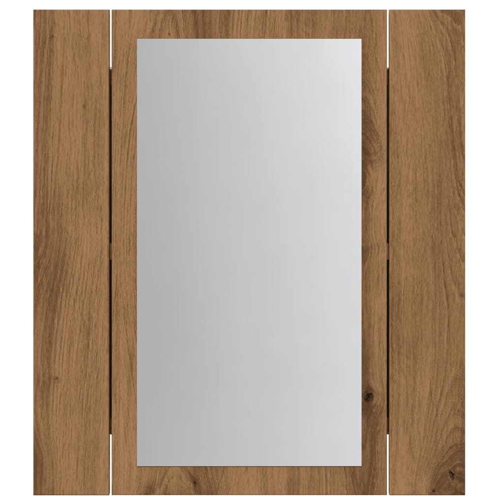 Armoire de salle de bain miroir LED chêne artisanal 40x12x45 cm