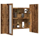 Armoire à miroir LED vieux bois 60x12x45 cm bois d'ingénierie