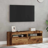 Meubles TV avec lumières LED 2 pcs vieux bois bois d'ingénierie