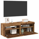 Meubles TV avec lumières LED 2 pcs vieux bois bois d'ingénierie