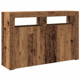 Buffet et lumières LED vieux bois 115,5x30x75cm bois ingénierie