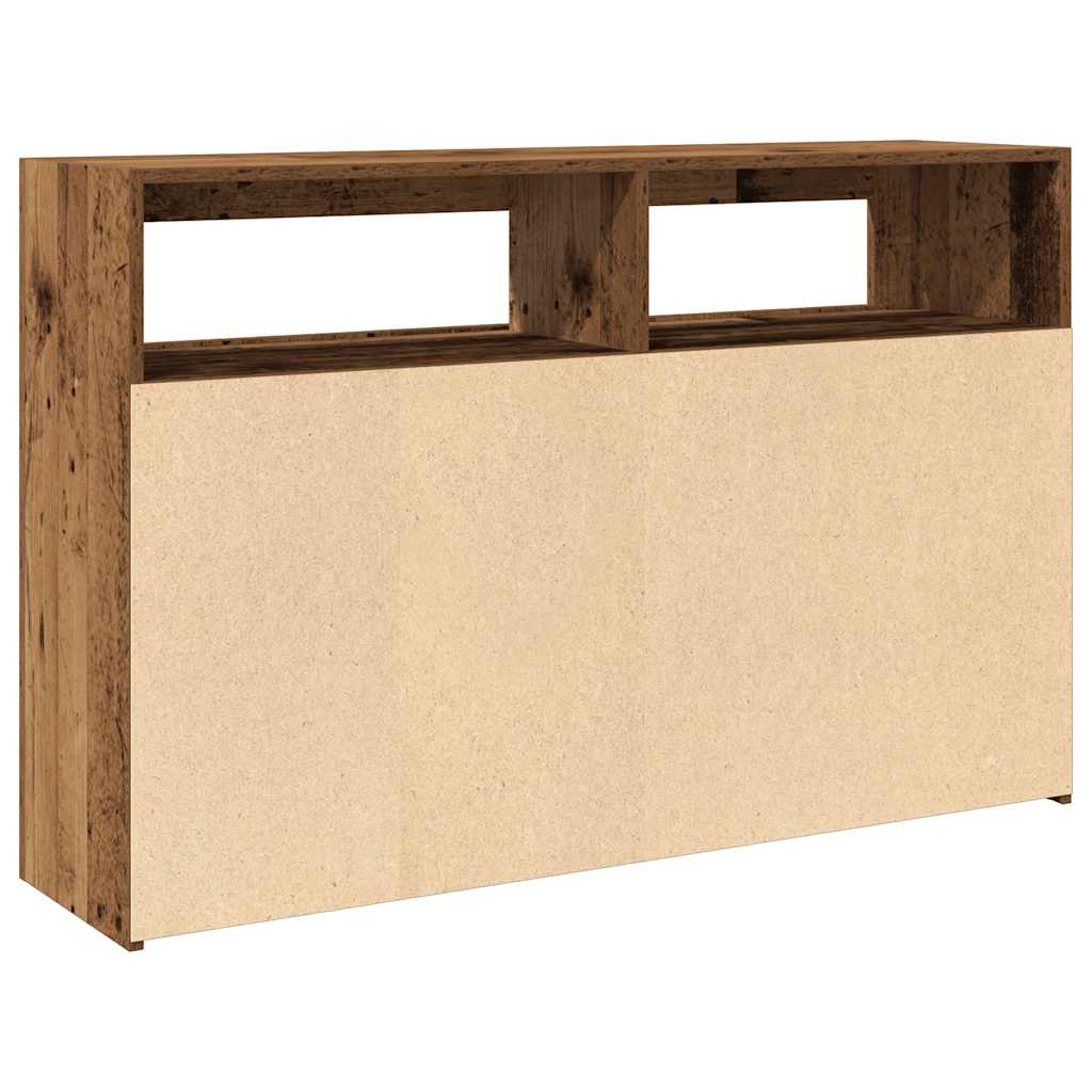 Buffet et lumières LED vieux bois 115,5x30x75cm bois ingénierie