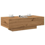 Handgefertigter Couchtisch aus Eichenholz, 100 x 49,5 x 31 cm, Holzwerkstoff