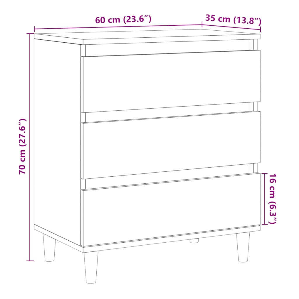 Buffet vieux bois 60x35x70 cm bois d'ingénierie