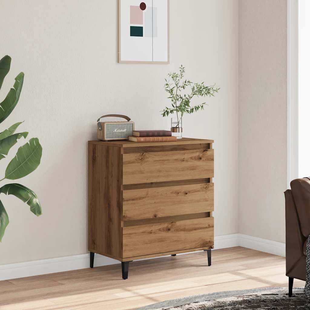 Handcrafted oak sideboard 60x35x70 cm engineered wood