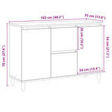 Buffet vieux bois 102x35x70 cm bois d'ingénierie