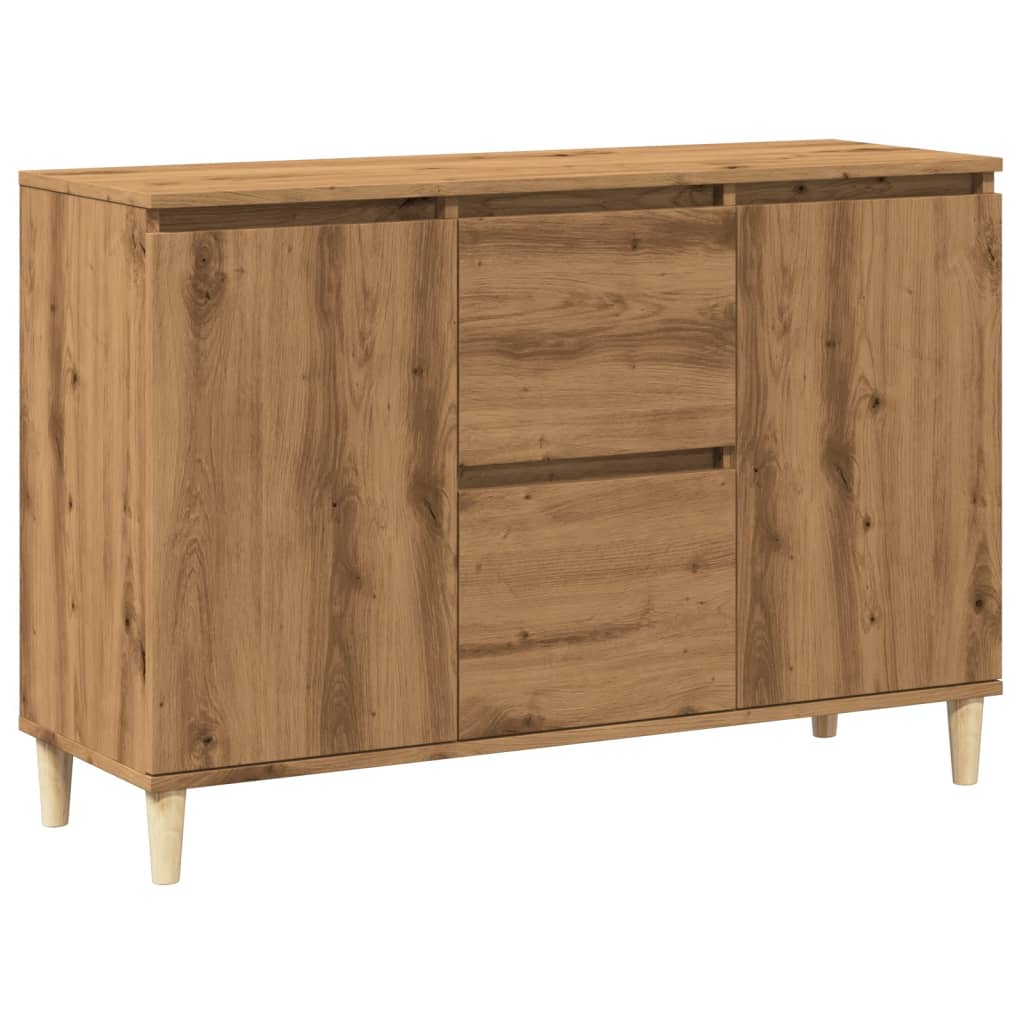 Handcrafted oak sideboard 102x35x70 cm engineered wood