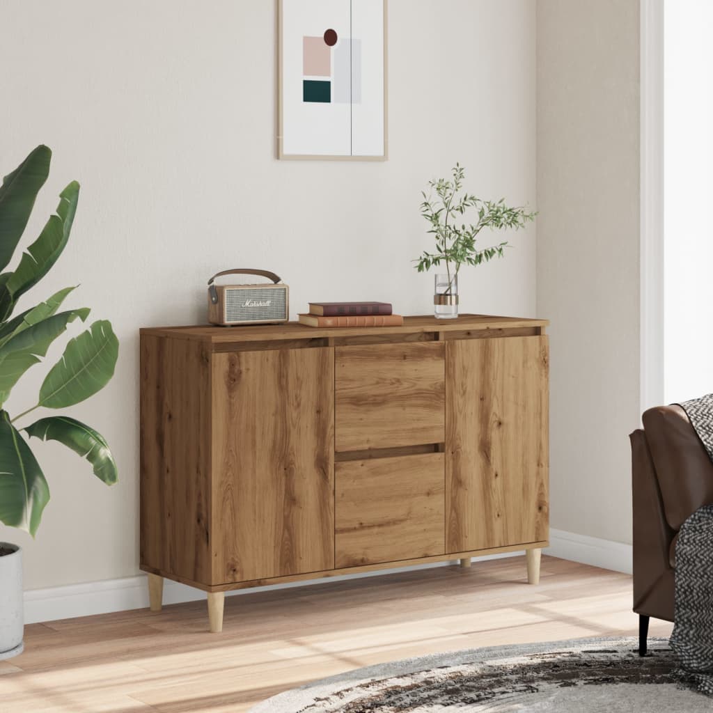 Handcrafted oak sideboard 102x35x70 cm engineered wood