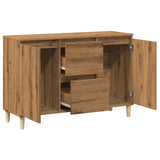 Handcrafted oak sideboard 102x35x70 cm engineered wood