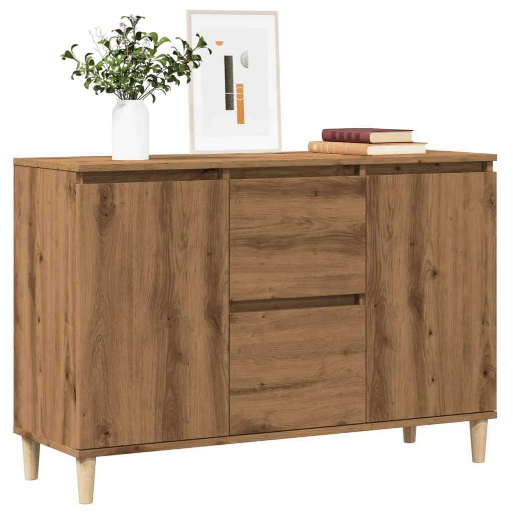 Handcrafted oak sideboard 102x35x70 cm engineered wood