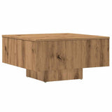 Table basse chêne artisanal 60x60x31,5 cm bois d'ingénierie