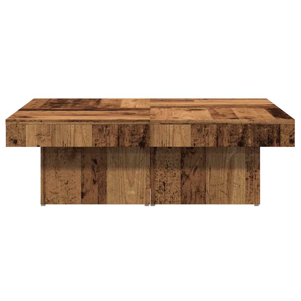 Table basse vieux bois 90x90x28 cm bois d'ingénierie