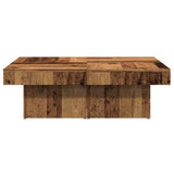 Table basse vieux bois 90x90x28 cm bois d'ingénierie